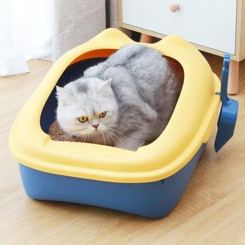 Litter Box Cat Autolimpiable Large Plastics Indoor Toilet Bedpan Anti Splash Products House Furniture Selfs Cleaning Accessories