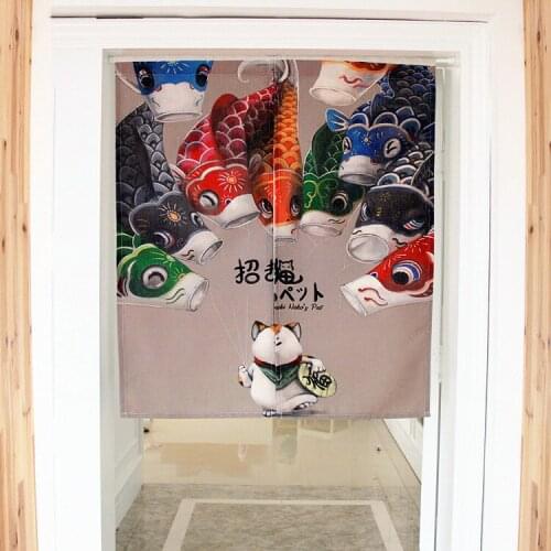 LUCKY CAT Japanese decorative door curtains fabric cloth cotton home screens partition bathroom kitchen curtains