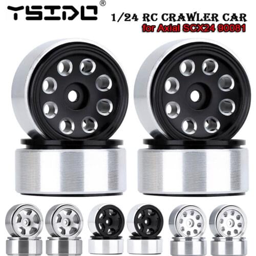 YSIDO 4PCS 1.0" CNC Metal Beadlock Wheel Rims for 1/24 RC Crawler Car Axial SCX24 90081 AXI00002 Deadbolt Chevrolet B-17 Betty