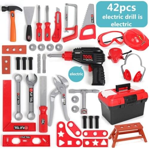 Kids Toolbox Kit Educational Toys Simulation Repair Tools Toys Drill Engineering K1KC