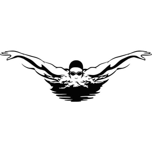 Swimmer Pool Sport Car Sticker Waterproof Decal Laptop Suitcase Truck Window Motorcycle Auto Accessories PVC,18cm*6cm