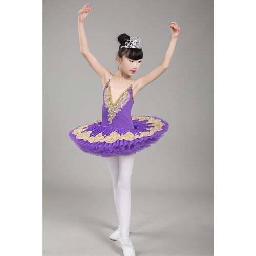 New Professional Ballet Tutu Child Swan Lake Costume White Red Blue Ballet Dress for Children Pancake Tutu Girls Dancewear