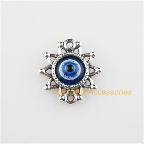 New 30Pcs Retro Tibetan Silver Sunflower Resin Charms Pendants Connectors 14x15mm