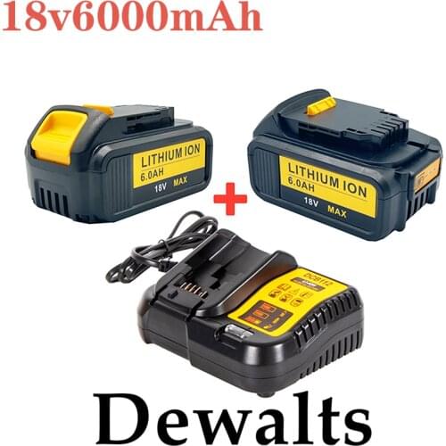 New 18V 6000mAh Liion Battery DCB180 Rechargeable Battery For DEWALT DCB180,DCB181 XJ DCB200,DCB201,DCB201-2,DCB204,DCB20 DCB182