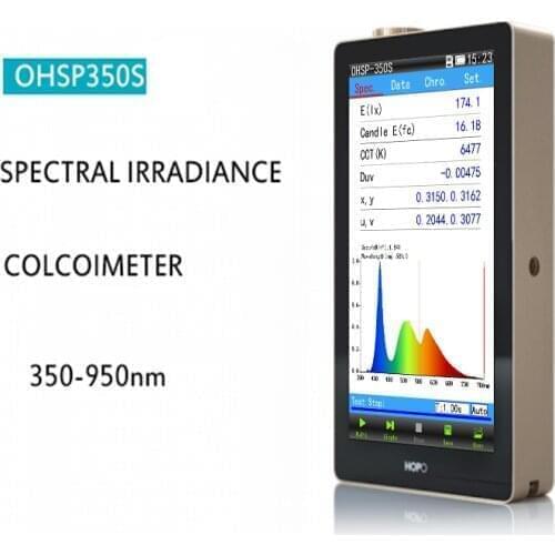 OHSP350S Portable 350-950nm Spectrometer Test CCT CRI Lux Spectrum PAR PPFD TM-30