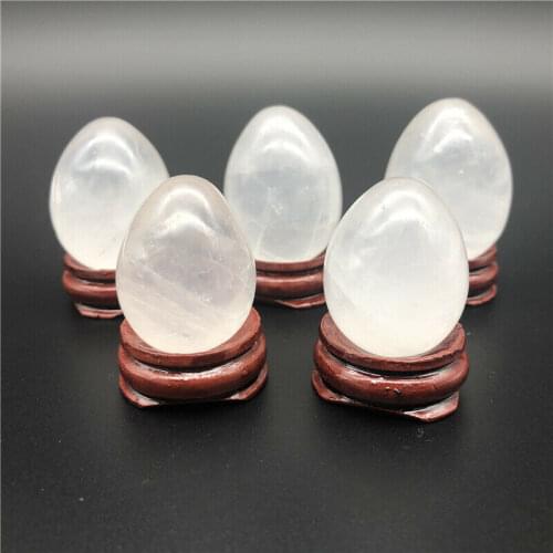 Drop Shipping 1pc Natural White Quartz Crystal Egg Shaped Mineral Rock Chakra Healing Gemstone Natural Stones and Crystals