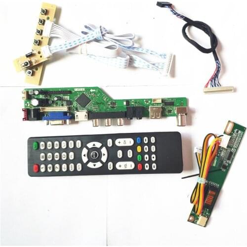 For QD15XL01 QD15XL04 Remote+Inverter+keyboard 1CCFL 30Pin LVDS VGA HDMI-Compatible AV USB T.V56 controller board LCD