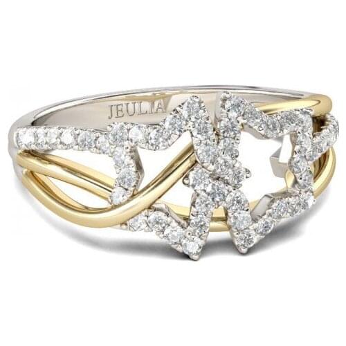 Luxury Gold Clear White Zircon crystal Ring set for Woman Wedding Fashion Engagement Jewelry Buttful Ring