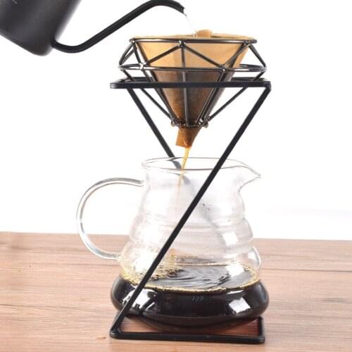 Manual Pour Over Drip Coffee Filter Cup Bracket Tea Leaf Stand Rack Hand-washed Coffee Filter Cup Holder Coffee supplies WF919