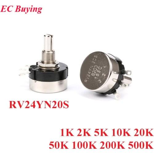 RV24YN20S 102 202 502 103 203 503 104 204 504 ohm 1K 2K 10K 20K 50K 100K 200K 500K Carbon Film Potentiometer Adjustable Resistor