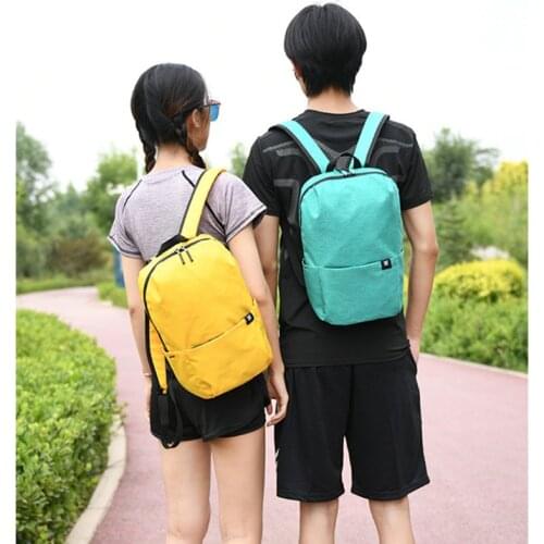OKKID Couple backpack small lightweight travel backpack mini sport bagpack leisure shopping backpack unisex yellow blue grey bag
