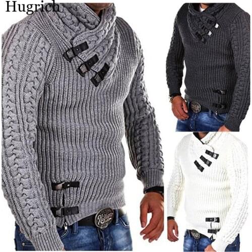 Autumn Winter Mens Sweaters Fashion Warm Knitted Morality Turtleneck Sweatshirt Male Slim Streetwear Pullovers Clothing