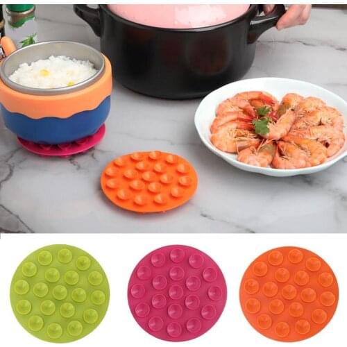 Heat Insulation Pad Double-Sided Suction Cup Mat Kitchen Tool Anti-Scald Dish Pot Mat Household Non-Slip Coasters JW