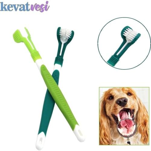 Three Sided Pet Toothbrush Soft Dog Brush Addition Bad Breath Tartar Teeth Care Dog Mouth Cleaning Teeth Chihuahua Pet Supplies