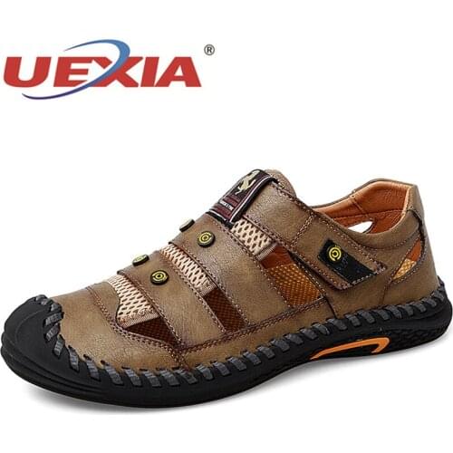 UEXIA Men's Leather Sandals