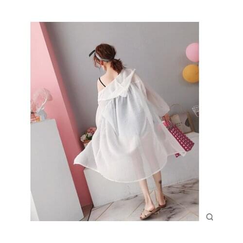 Summer 2021 Women Hooded Sun Protection Clothing Loose All-Match Sun-Proof Shirt Thin Cardigan Coat Long Sleeve Tops