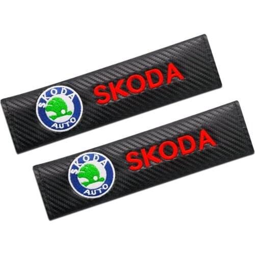 2PCS Car Seat Belt Cover Shoulder Pad Drivering Accessories For Skoda Fabia 2 3 Karoq Kodiaq Octavia 3 Superb 2 3 Combi Yeti
