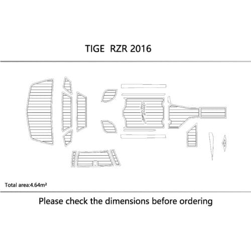 2016 TIGE RZR cockpit Swimming platform Non-slip mat 1/4" 6mm EVA Faux teak