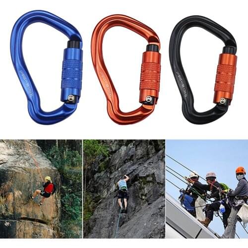 23KN Outdoor Rock Climbing Security Safety Buckle Carabiners Hook Master Lock