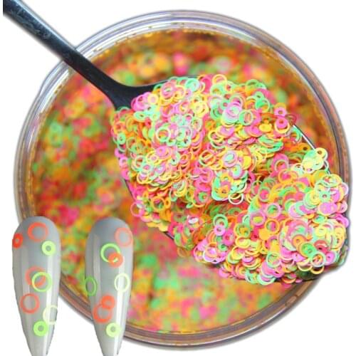 4mm 50g Chunky Glitter Nail art - Rainbow Matte - Cosmetic circle Glitter - Multi-Size Circle Solvent Resistant Neon Glitter