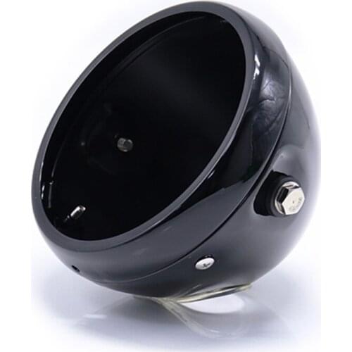 5.5" Universal Motorcycle Headlight Cover Bright black Metal Headlamp Modified