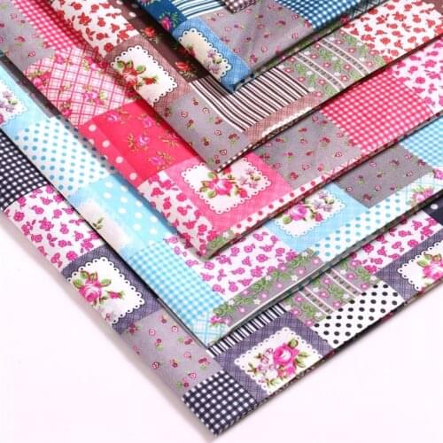 50*150cm Stitching Flower Printing Polyester Fabric High-end Festive Plaid Fabric for Luggage Tablecloth Jewelry crafts DIY