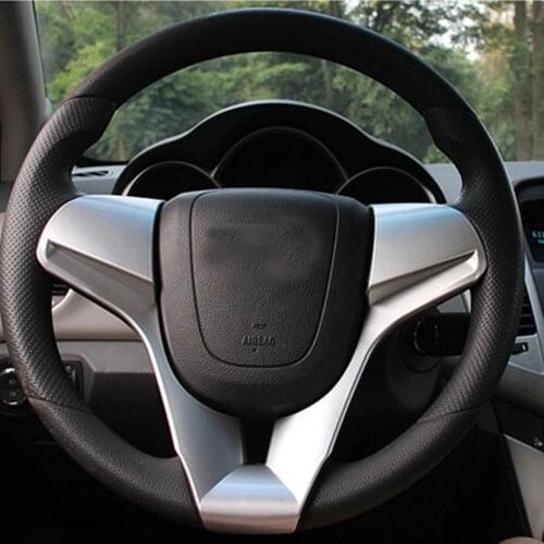 ABS Chrome Car Interior Steering Wheel Sequins Trim For Chevrolet Classic Cruze Sedan Hatchback 2009 10 2011 2012 2013 2014