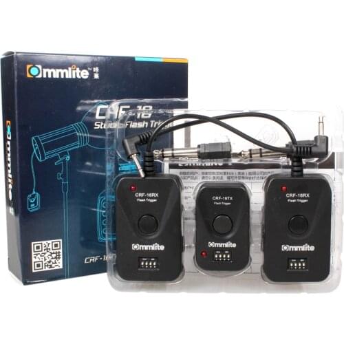 Commlite Wireless 16-Channel Radio Flash Trigger Kit for Strobes 1 Transmitter 2 Receiver for All Cameras and Studio Flashes