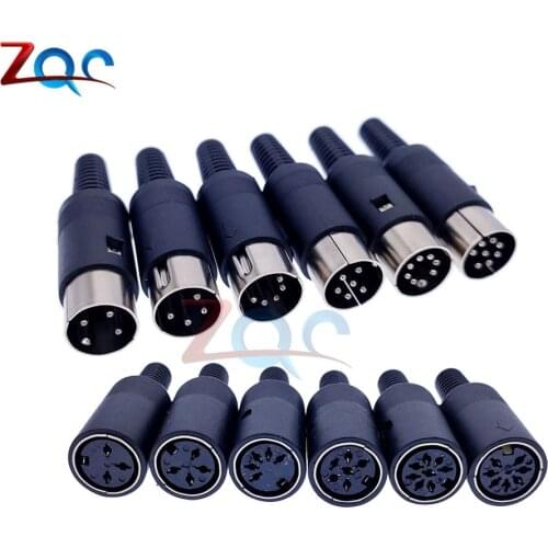 1 Piece S Terminal 3/4/5/6/7/8 DIN Male Plug Adapter Female Socket Adapter Mini Plugs Jack Connectors