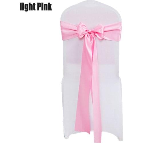 Cheap 50pcs/lot Wedding Party Favor Blue Pink Purple Hotel Banquet Chair Sash Satin Ribbon Band Kids Birthday Ceremony Decor