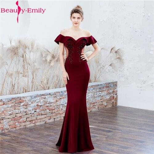 Elegant Stain Boat Neck Mermaid Evening Dress Sexy Off the Shoulder Sleeveless Lace Up Back Evening Gowns with Appliques Buttons