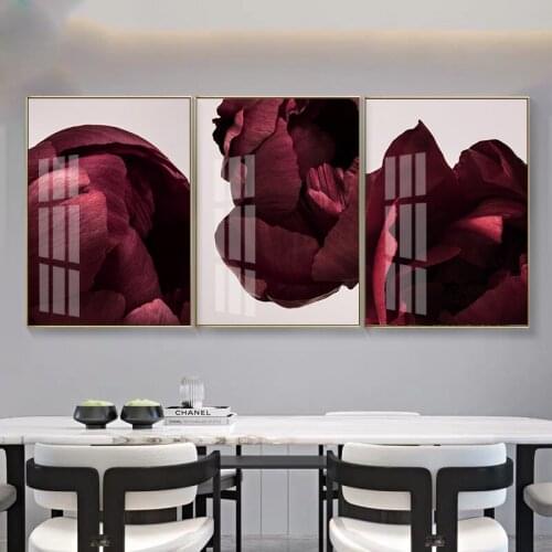 Art Poster and Print Modern Red Rose Pictures Canvas Painting for Living Room Female Girl Bedroom Wall Home Decor Unframed