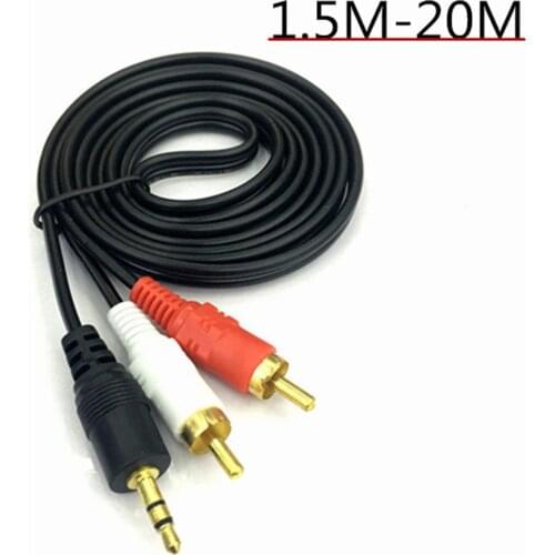 2 RCA to 3.5mm Male Cable - 6 Ft 12 Gauge Dual RCA Male to 3.5mm Male Connectors w/ Gold-Plated Connectors, Connect iPod