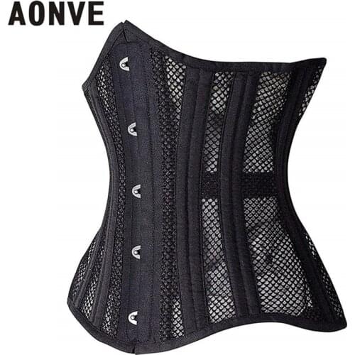Waist Corsets Underbust Bustier Gothic Clothes Black Slimming Belt Hollow out High Waist Steampunk Corsets Body Shapewear Women
