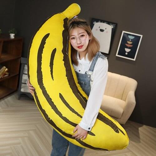 20-130cm Huge Soft Creative Banana Plush Doll Pillow Sofa Cushion Stuffed Fruit Plush Toys Funny Birthday Gift for Kids Baby