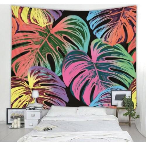 Tropical Plant Leaf Aesthetics Tapestry Mandala Wall Tapestry Hippie Bohemian Witchcraft Home Room Decoration Beach Towel