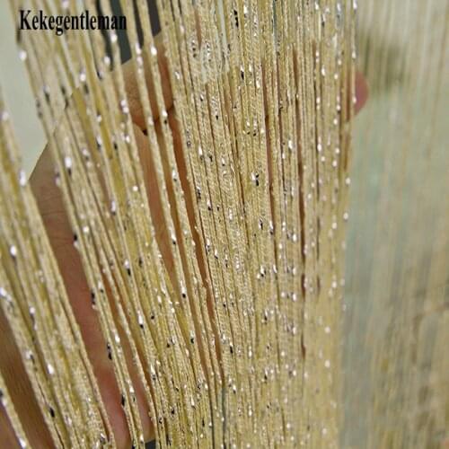 String Curtain Shiny Tassel Glitter Line Curtain Window Door Divider Drape Living Room Decor Valance Solid Color 100*200/290*290