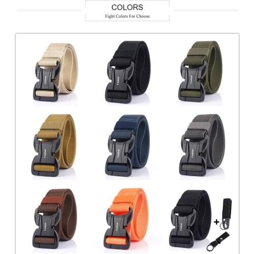 Fashion Men Belt Magnetic Buckle Tactical Belts For Jeans Pants Multifunctional Nylon Outdoor Training Male Belt Quick Release