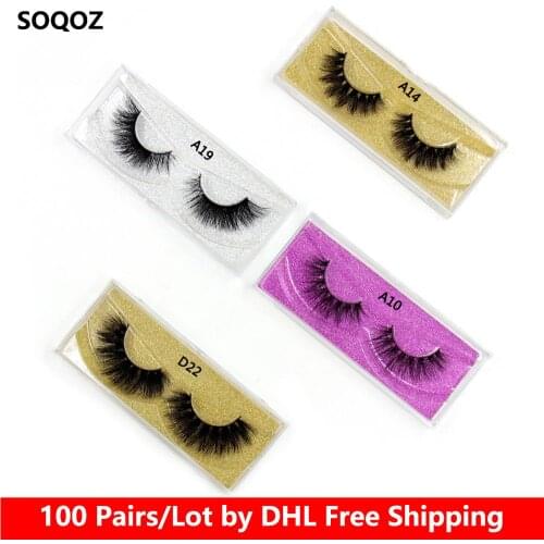 Wholesale 100 Pairs Eyelashes 3D Mink Lashes False Eyelashes Handmade Mink Eyelashes 33 Styles Eye Lashes Glitter Packaging