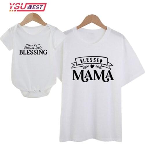 Family Look Mommy and Me Shirts Mama Mamas Girl Matching T-Shirts Mommy and Me Outfits Mother Daughter Shirts Gift for New Baby