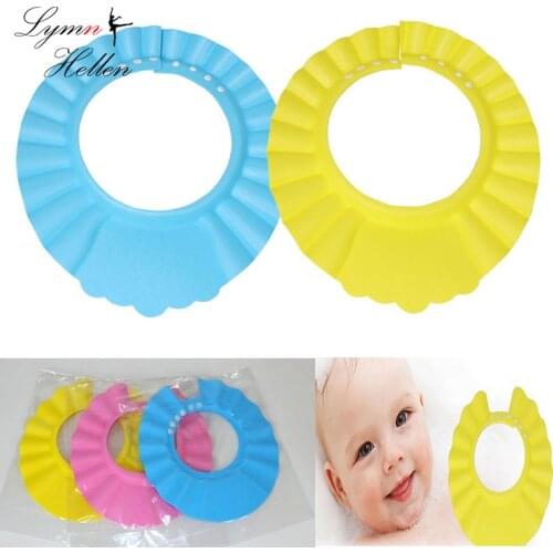 Hot sale Kids Shampoo Cap thicker Adjustable EVA Foam Bath Shower Cap Hat water Wash Hair Shield three colors choose Baby Tubs