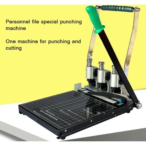 Personnel File Binding Punching Machine With Knife Cutting Paper Manual Micro Three-Hole Puncher Financial Voucher Puncher