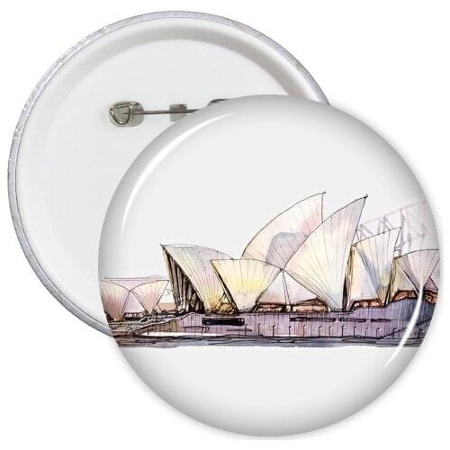 Sydney Opera House in Sydney Round Pins Badge Button Clothing Decoration Gift 5pcs