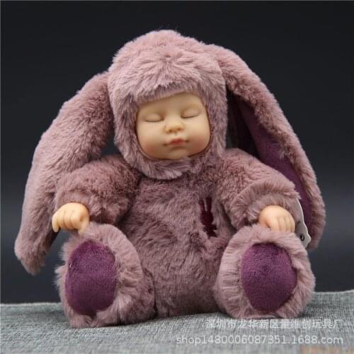 25cm silicone doll reborn baby doll 17 inch sleeping baby doll reborn babies rabbit pink white Christmas Gift for children kids