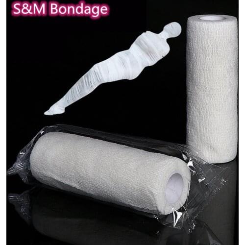 Static Bondage Tape of Breathable White Net Gauze Anti-stick Hair Adult Fun Games Sex Toys for Men Women Fetish Bdsm Cosplay