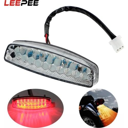 LEEPEE Moto Tail Brake Light LED Rear Lights For ATV Quad Kart Cafe Racer Indicator Lamp Motorcycle Lighting Universal