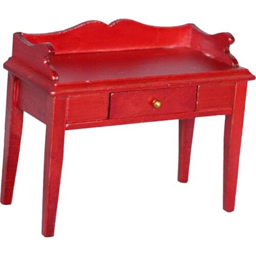 Solid Wood Antique Furniture Desk Table Living Room Furniture 1/12 Dollhouse