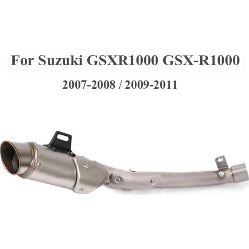 Motorcycle Slip on Exhaust System Connect Tube Middle Link Pipe Muffler Escape for Suzuki GSXR1000 2007 2008 2009-2011