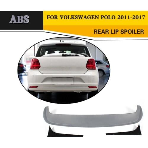 Carbon Fiber Painting Looking Rear Spoiler for VW Polo 2011 - 2017 Tail Roof Trunk Lip Wing