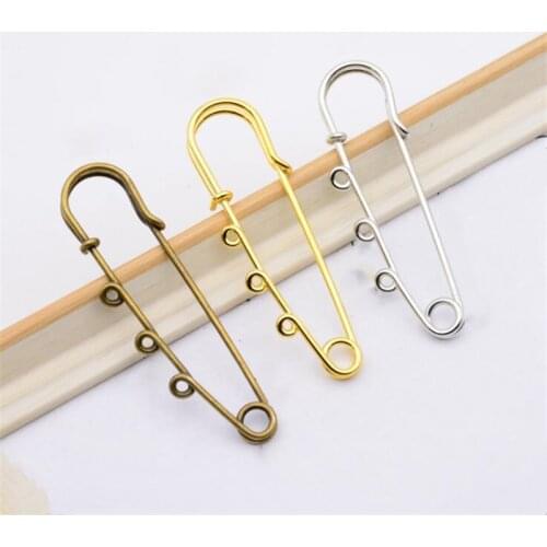 10pcs 50/57/65/70mm Length Brooch Hook Claps Safety Pins Brooch Pins for For DIY Jewelry Making Findings Accessories